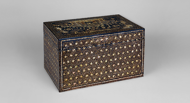 螺鈿楼閣人物文箱｜根津美術館