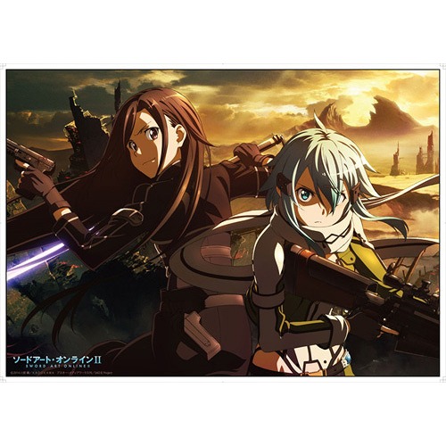 ソードアート・オンライン II A3 クリアポスター キリト & シノン