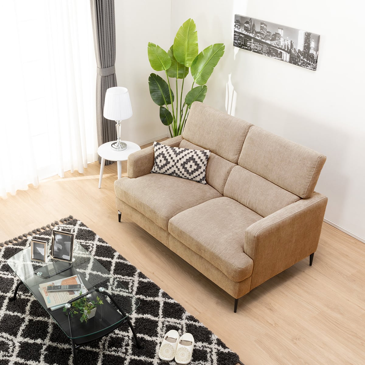 2人掛けソファ 布張りタイプ (サザーラ BE) | ニトリネット【公式