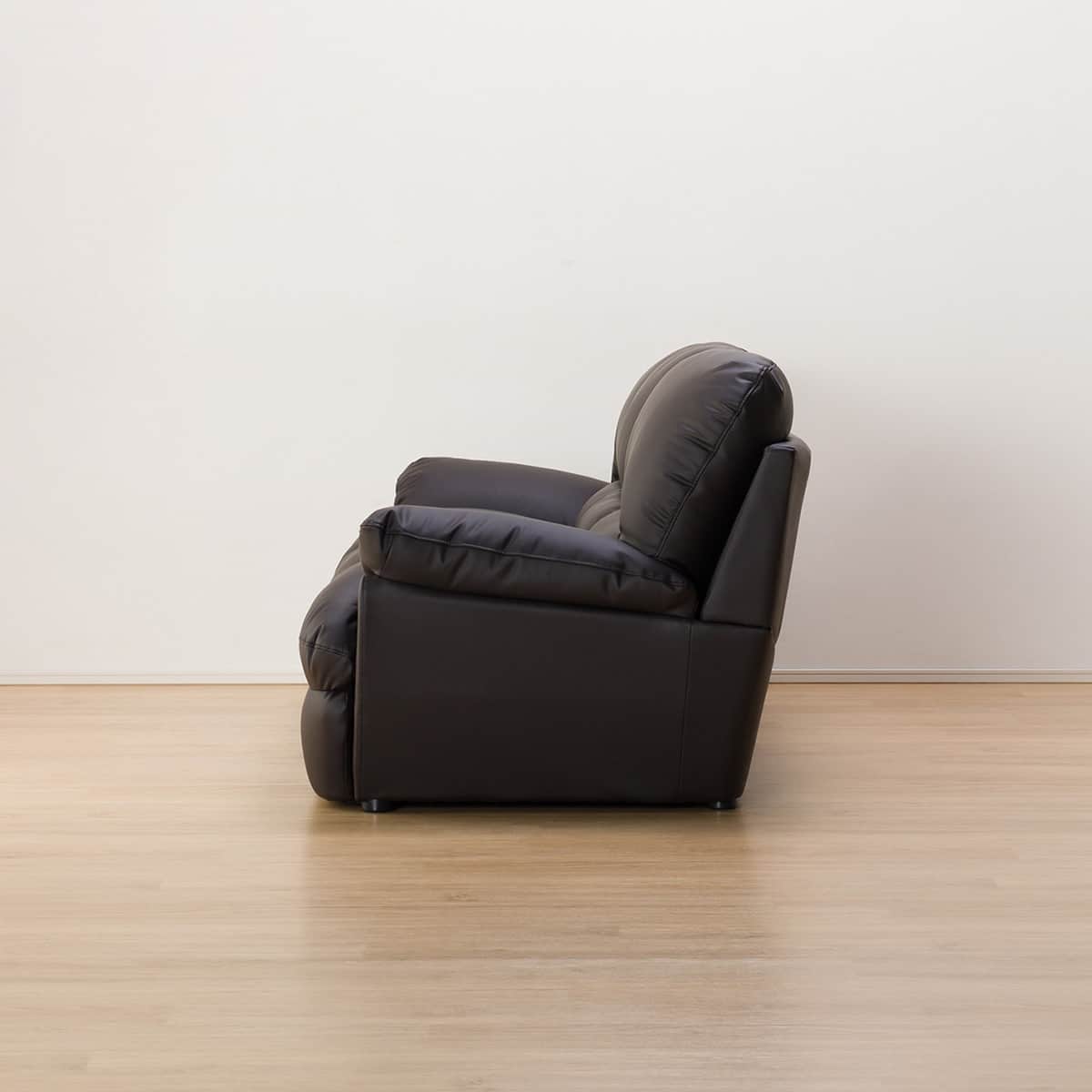 傷・汚れに強い 3人掛けソファ 合皮タイプ (ビット3KD Nシールド DBR