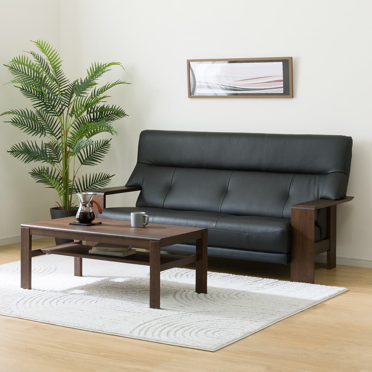 3人掛けソファ 本革(一部合成皮革)タイプ (カリモク ダンテ2 W15403K