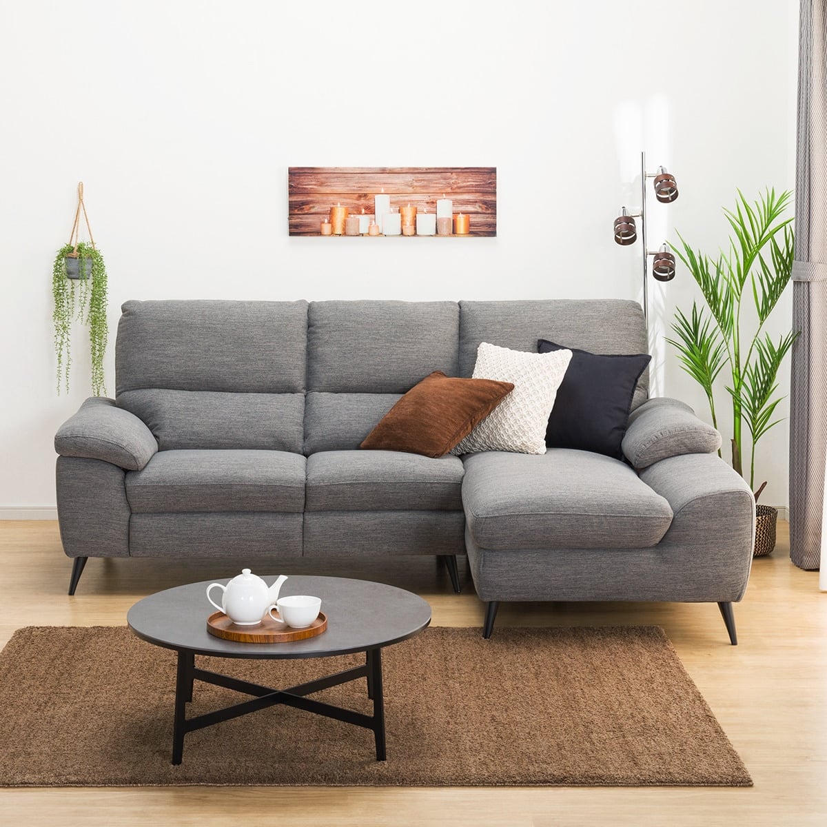 カウチソファ 布張りタイプ (LB033 LC DR-GY) | ニトリネット【公式