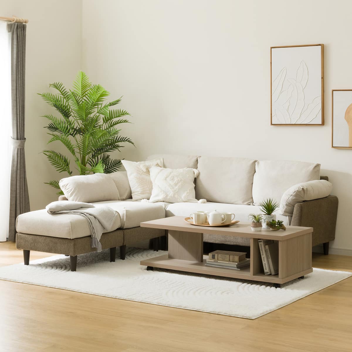 コーナーソファ4点セット 布張りタイプ (XL07 BE) | ニトリネット