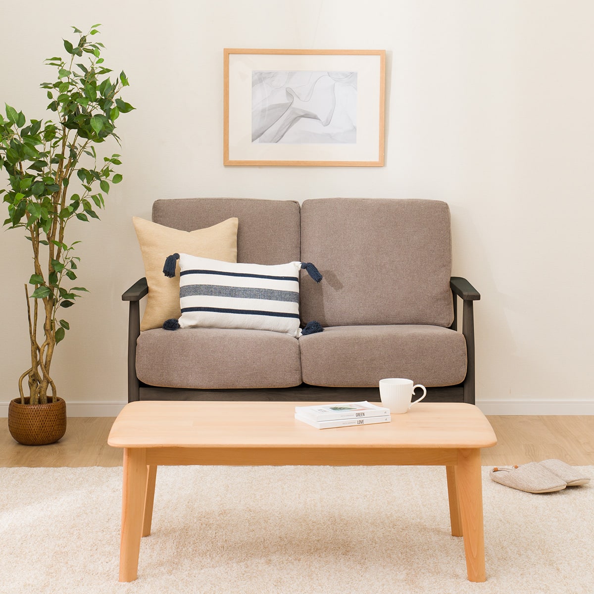 2人掛けソファ 布張りタイプ (IG01 DBR/MO) | ニトリネット【公式