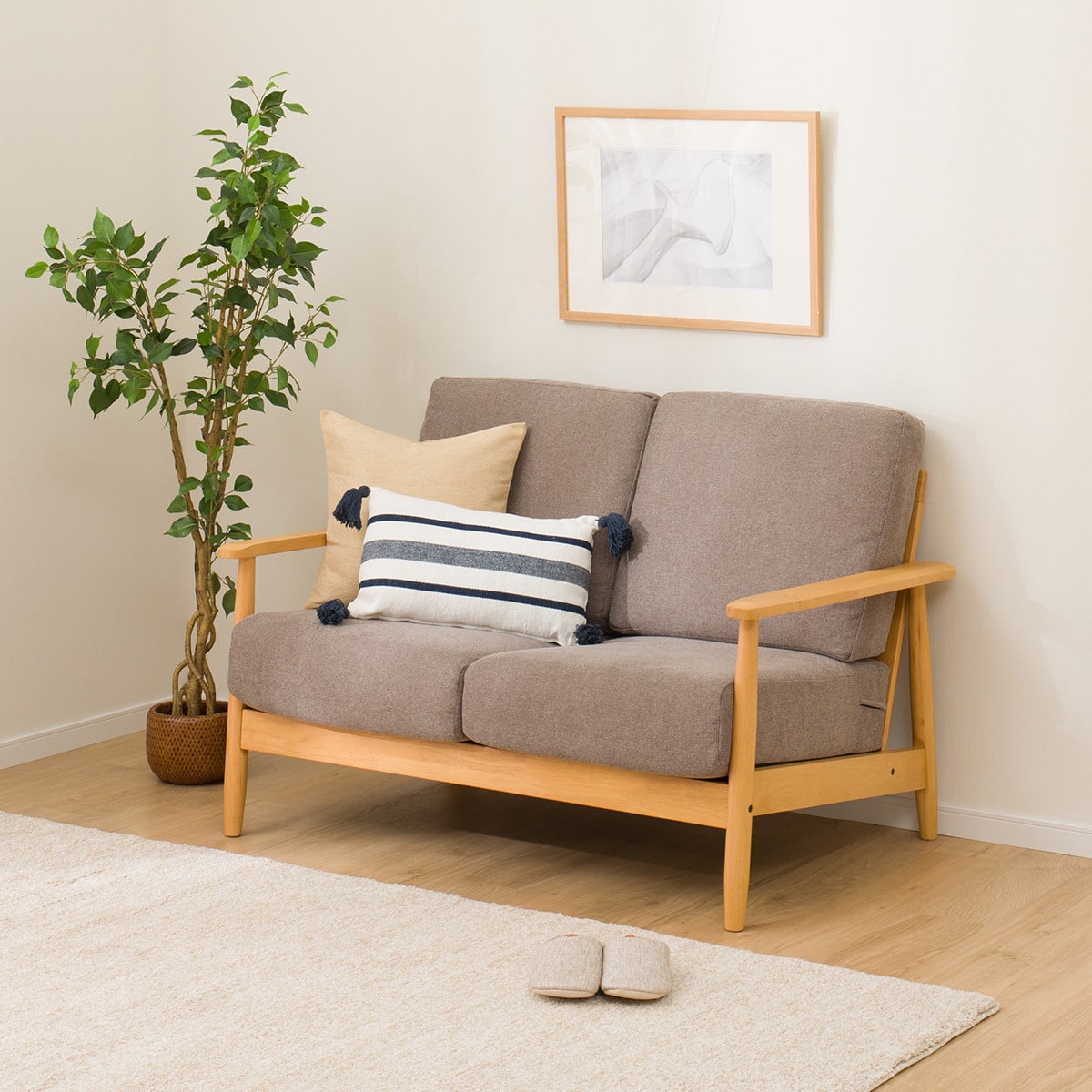 2人掛けソファ 布張りタイプ (IG01 LBR/MO) | ニトリネット【公式