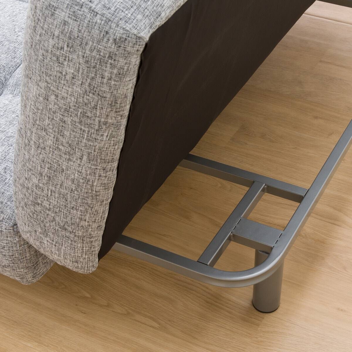 背もたれと肘掛けが動くソファベッド 布張りタイプ (マークスAM GY