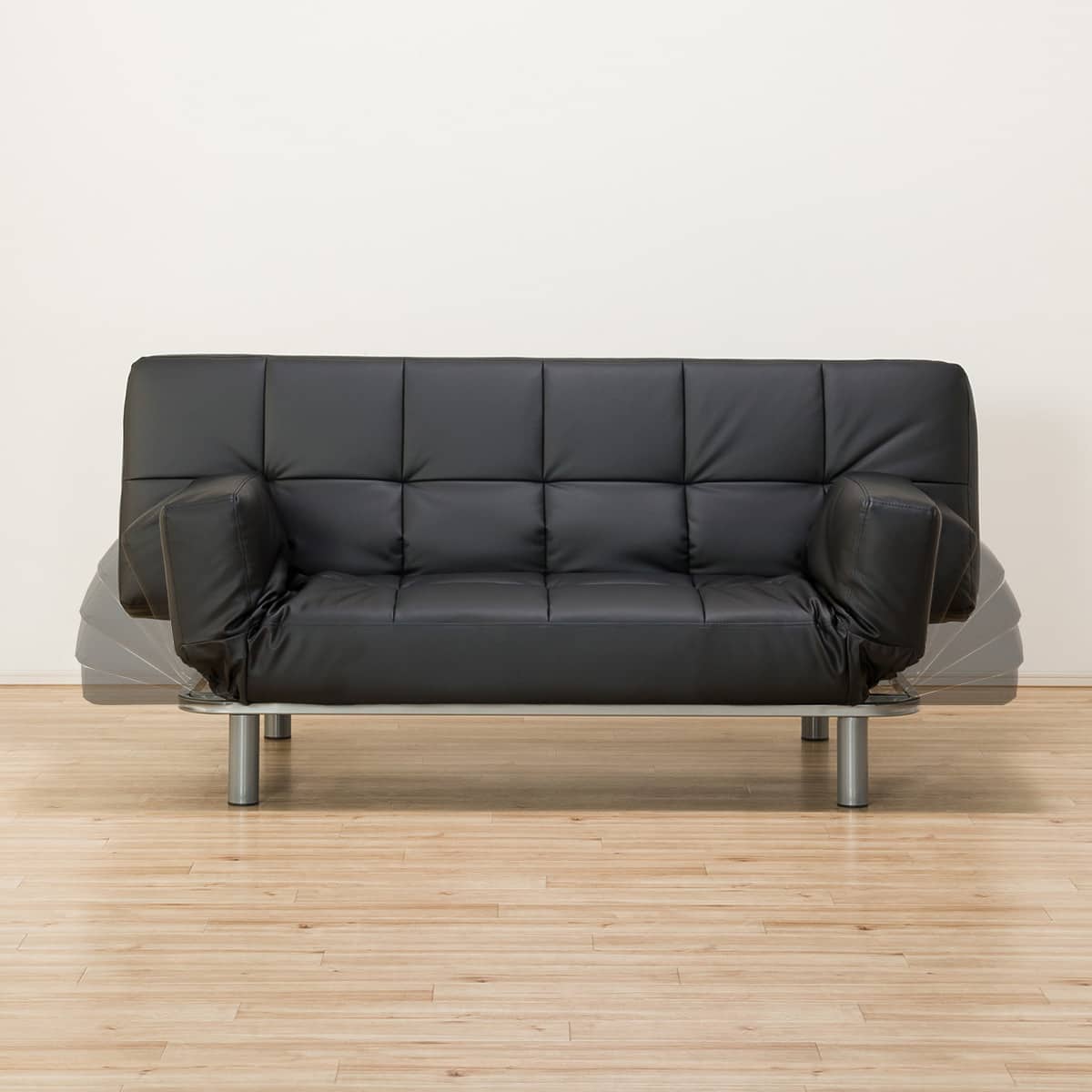 傷・汚れに強い ソファベッド 合皮タイプ (マークスAM Nシールド BK