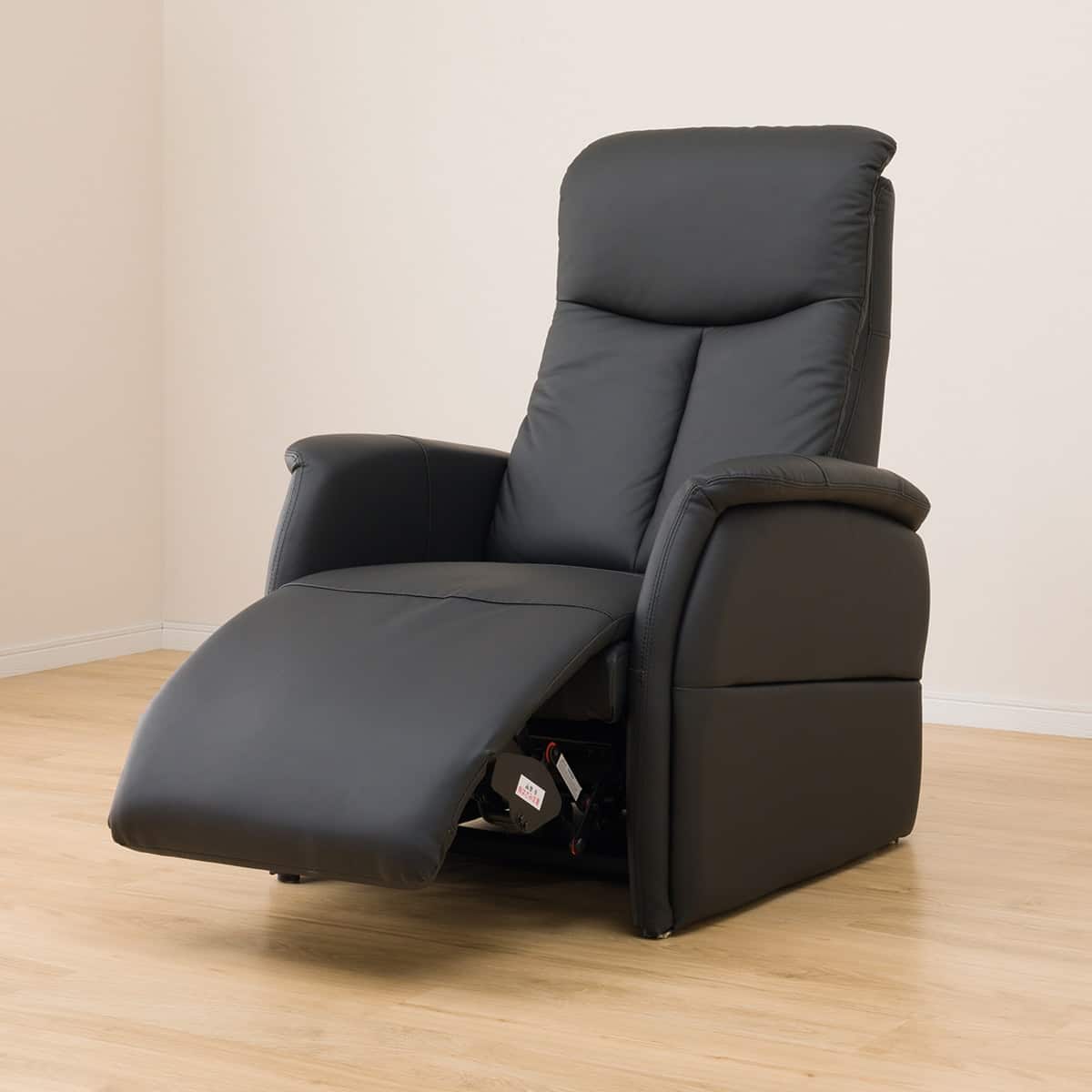 電動リクライニングチェア 本革(一部合成皮革)タイプ (コンフェ BK
