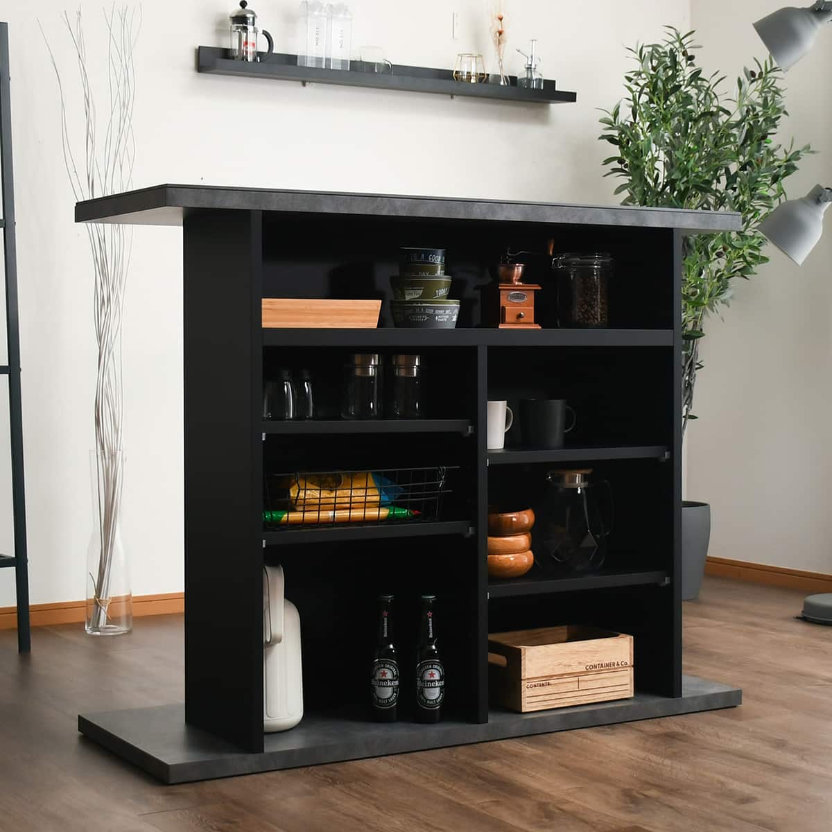 セラミック天板 バーカウンター (幅120cm コーナー GY) | ニトリネット