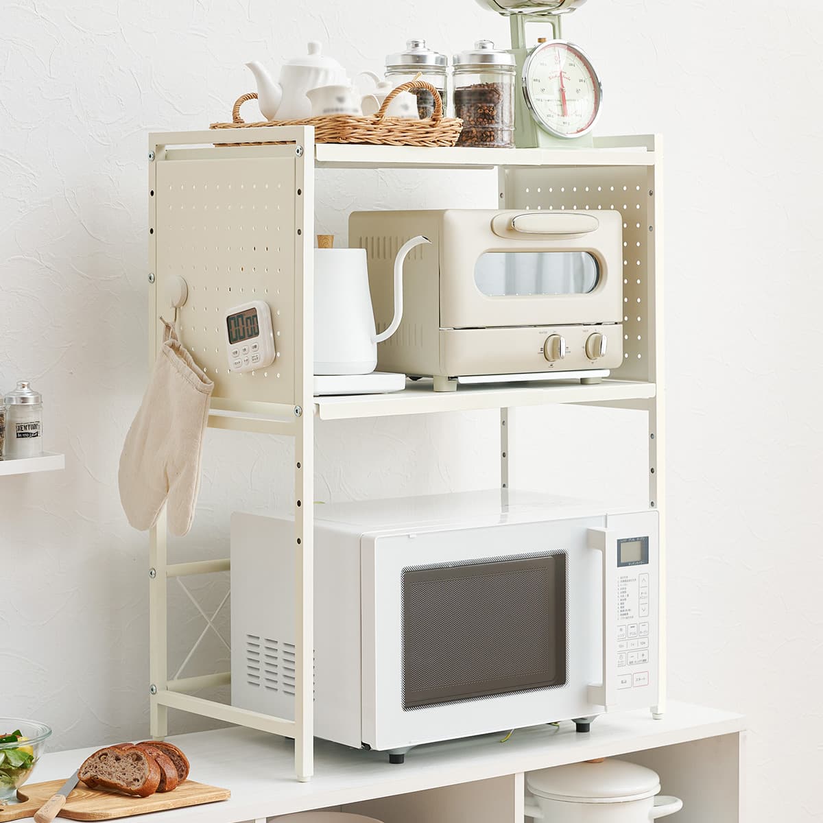 伸縮レンジ上ラック2段 (WH) | ニトリネット【公式】 家具・インテリア通販