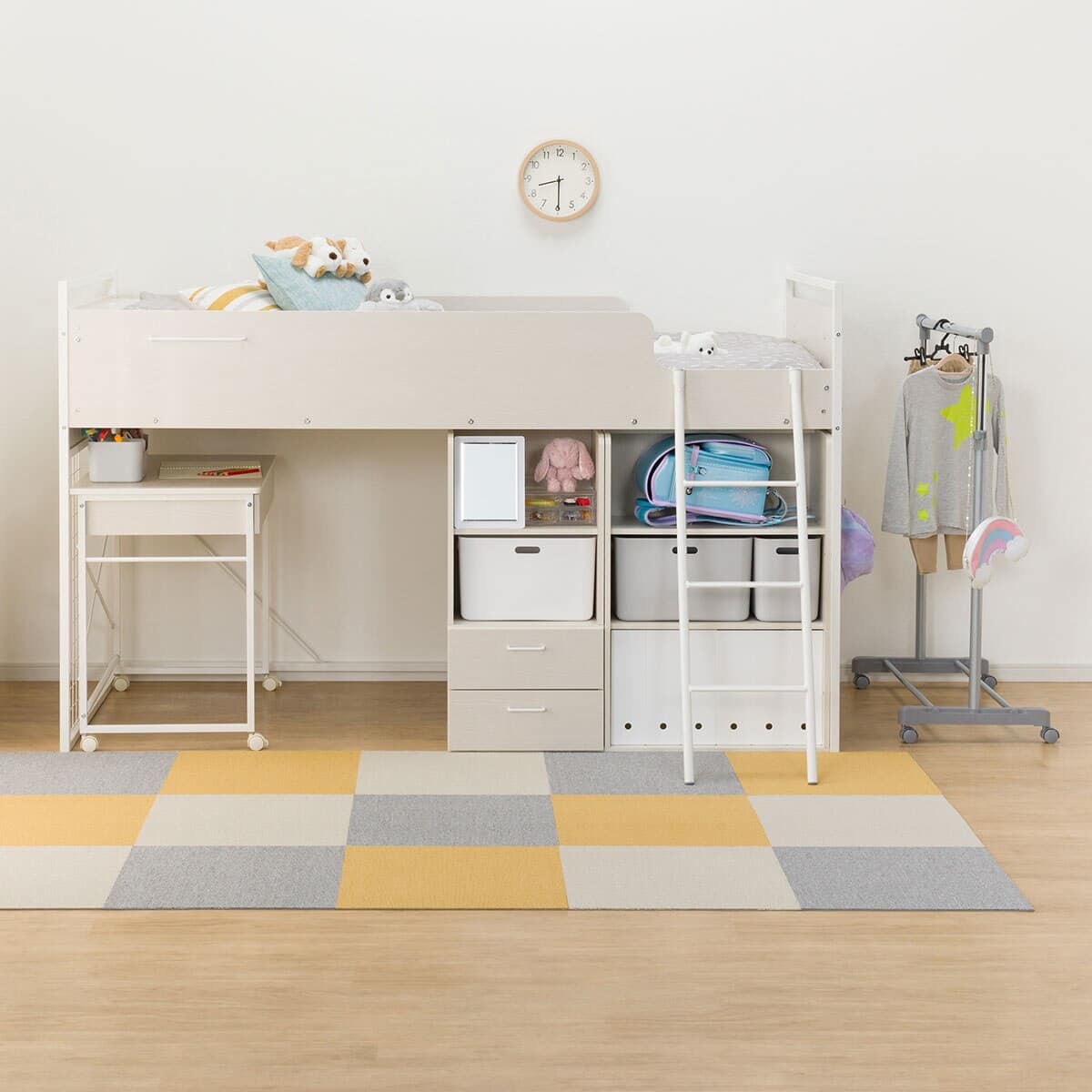 システムベッド + マットレスセット デスクライト付き (デニッシュ25N