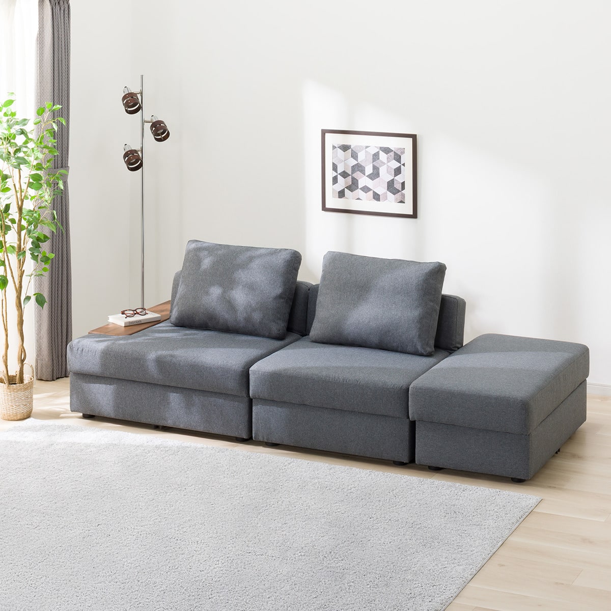 収納付きソファベッド 布張りタイプ (BX01 DGY) | ニトリネット【公式