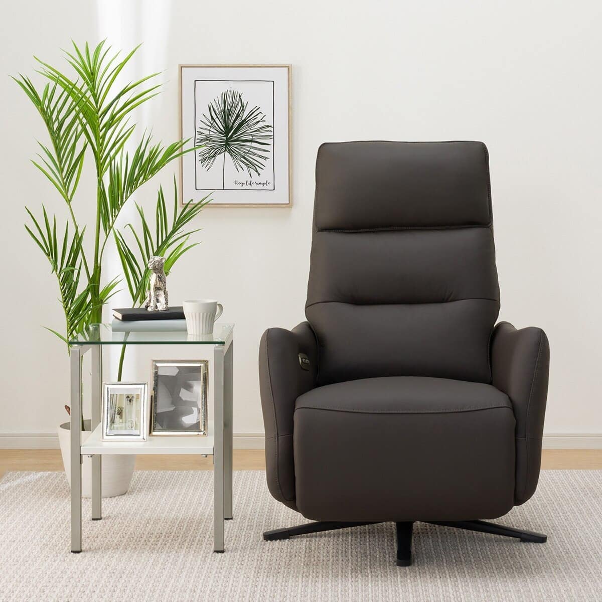 電動リクライニングパーソナルチェア 本革(一部合成皮革)タイプ (LE01