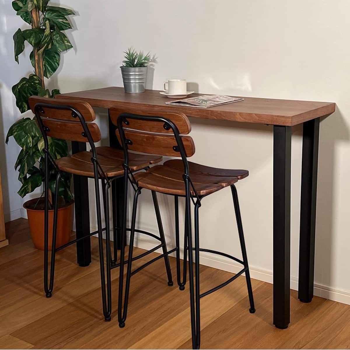 天然木ニレ突板カウンターテーブル(120 MBR) | ニトリネット【公式