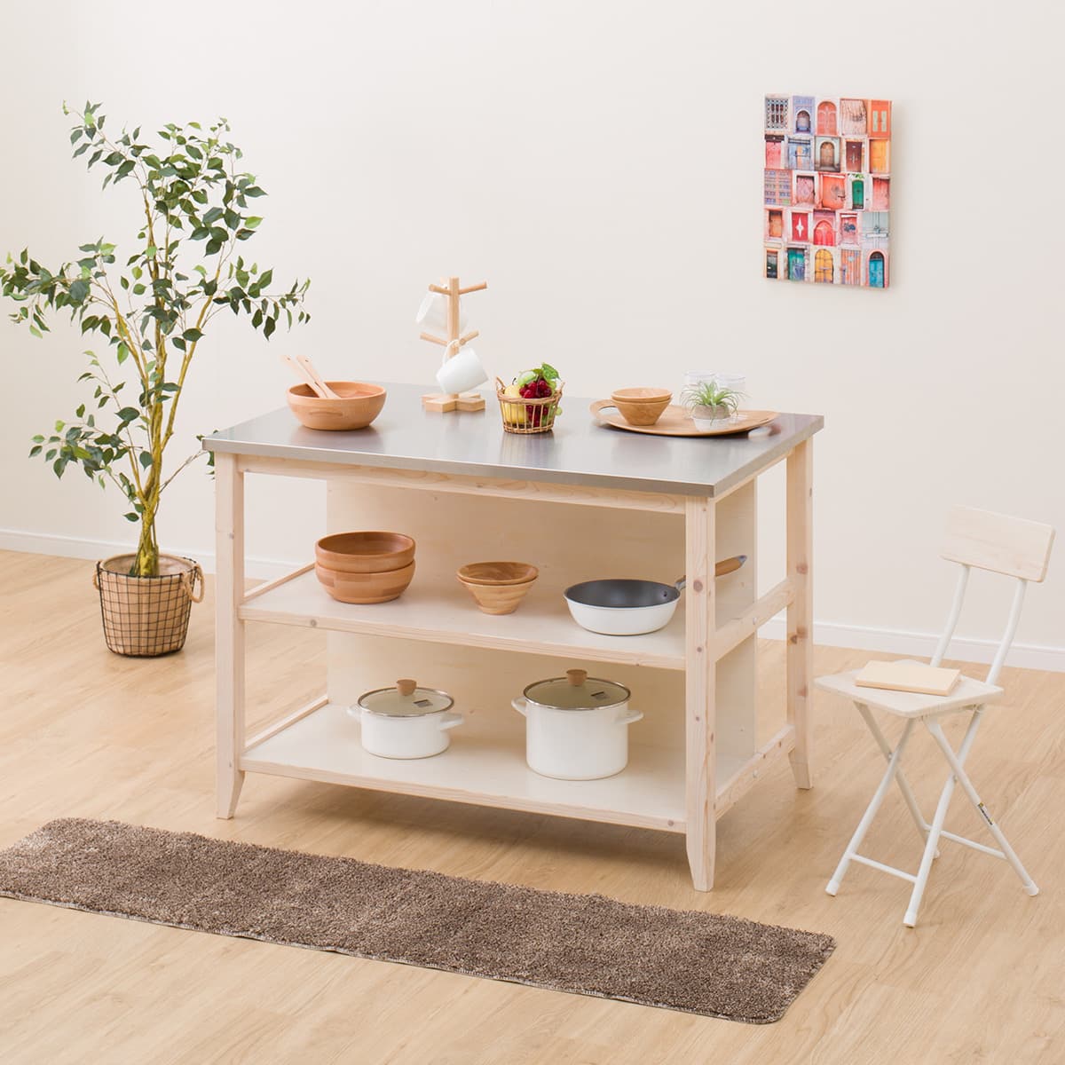 ワークテーブル(シナモ12078WH ステン) | ニトリネット【公式】 家具