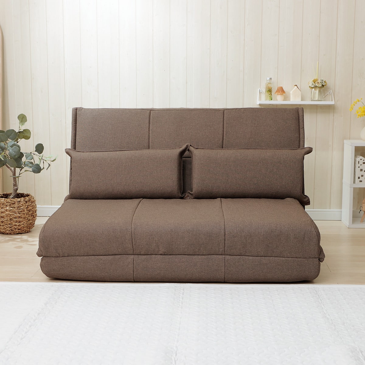 リクライニングソファベッド 布張りタイプ (リズム BR) | ニトリネット