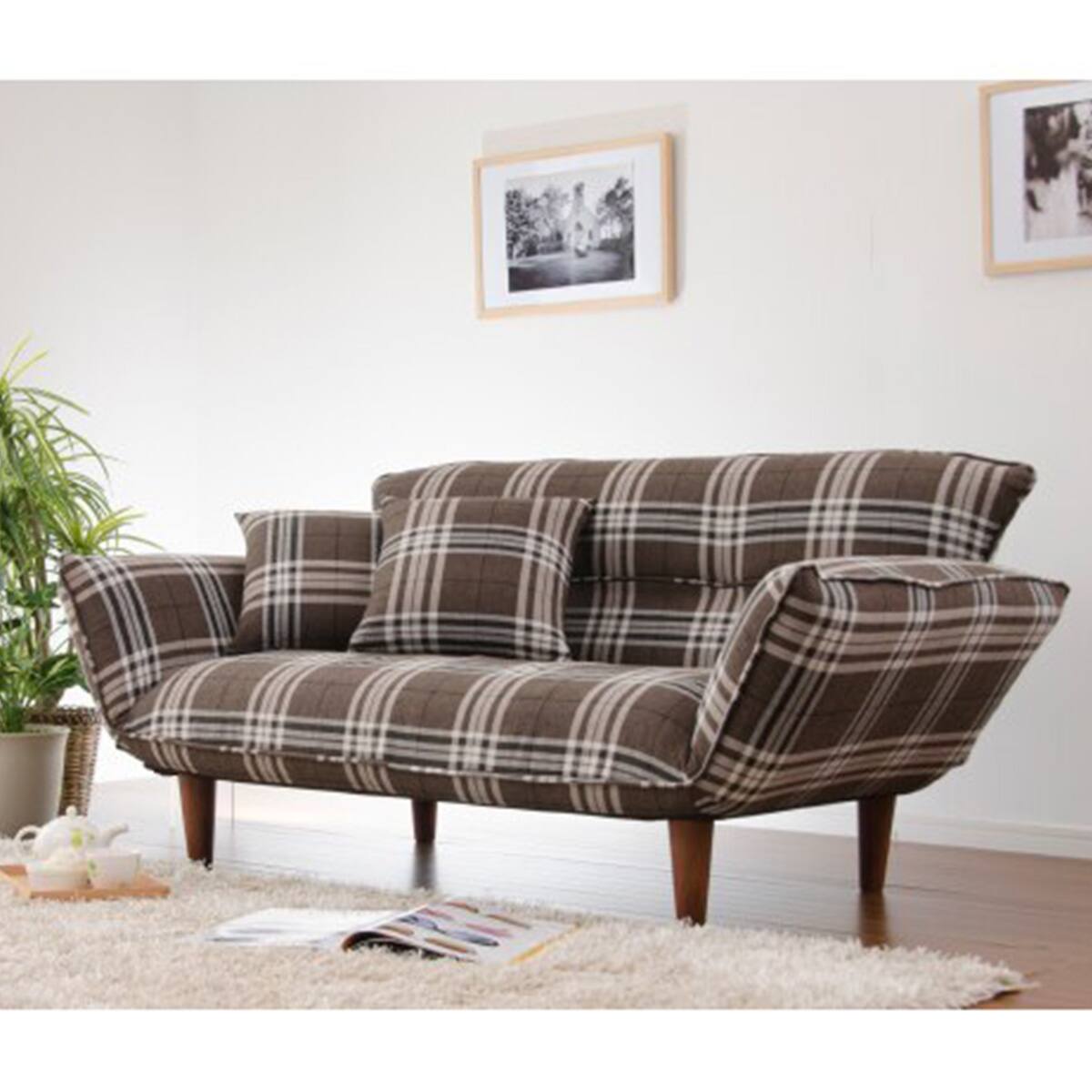 2人掛けカウチソファ クッション2個付き 布張りタイプ (BR) | ニトリ