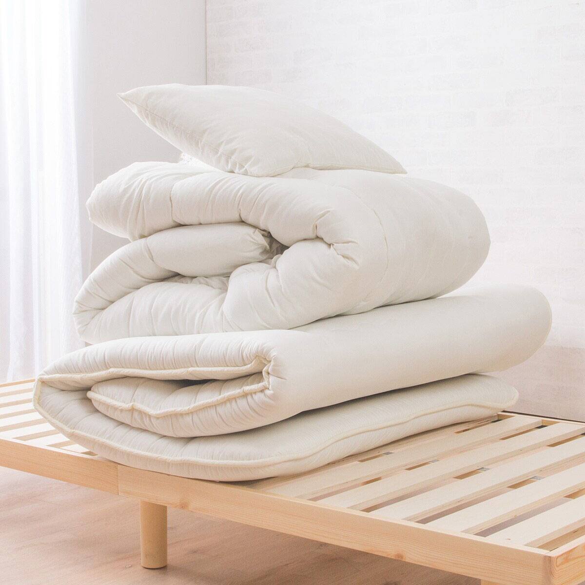 ボリューム・防ダニ・抗菌防臭・吸汗組布団3点セット(カバー無し