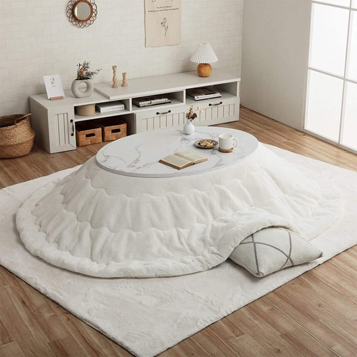 韓国風こたつ薄掛布団 185×225cm楕円(LPC WH) | ニトリネット【公式