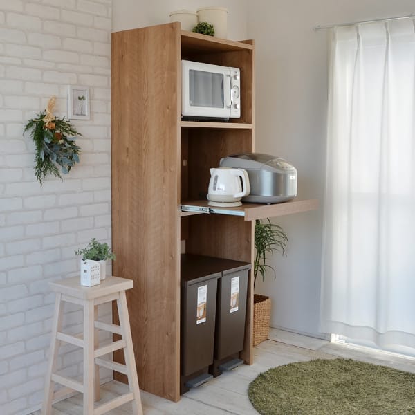 ごみ箱が入るキッチンラック (高さ約173cm LBR) | ニトリネット【公式