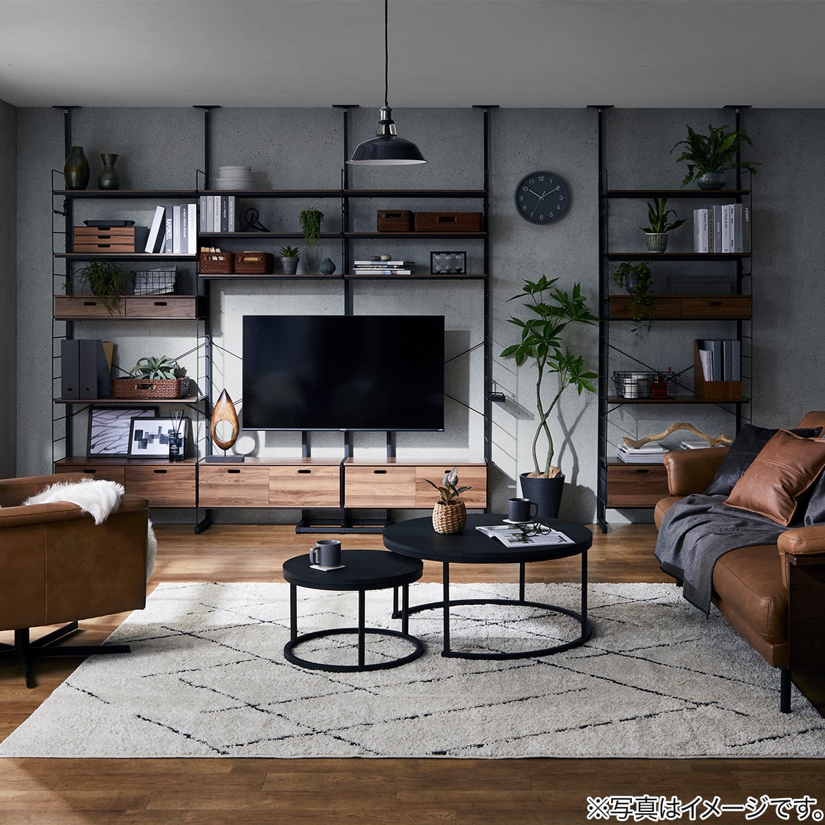 突っ張り壁面収納Nポルダ(幅80cm ミドルブラウン) | ニトリネット