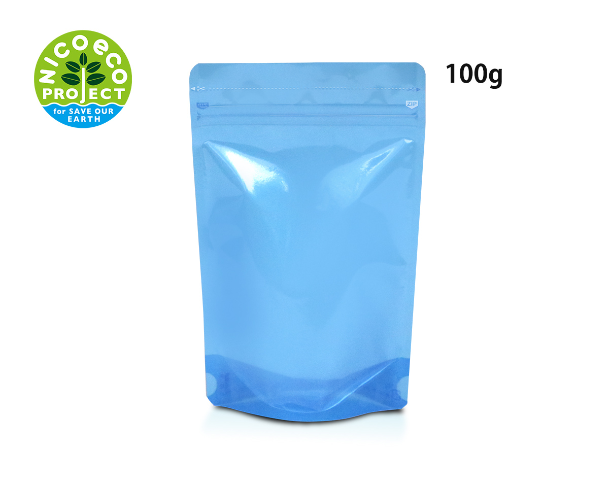 シースルースタンドチャック 100g アクア｜ニコノスオンラインストア