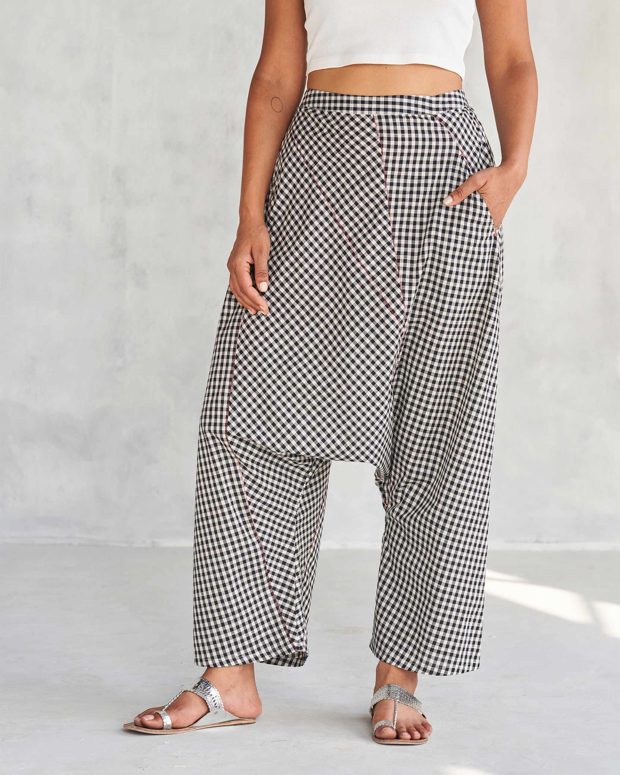 Midori Checkered Pants - Black & Ivory – Nicobar