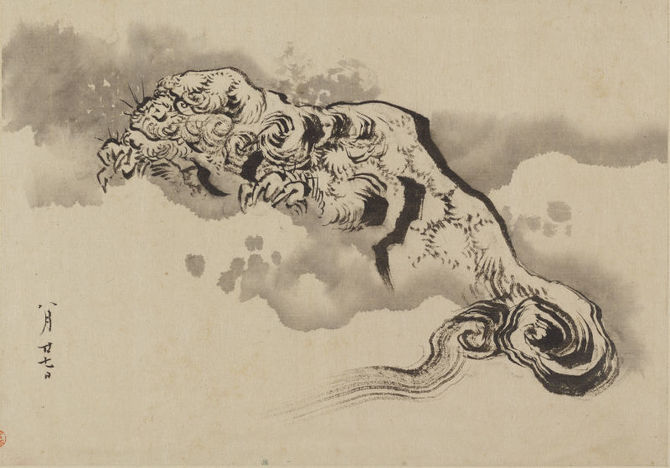 富士越龍図」＝長野・北斎館所蔵／5月15日まで展示 - 「描きたい」最期