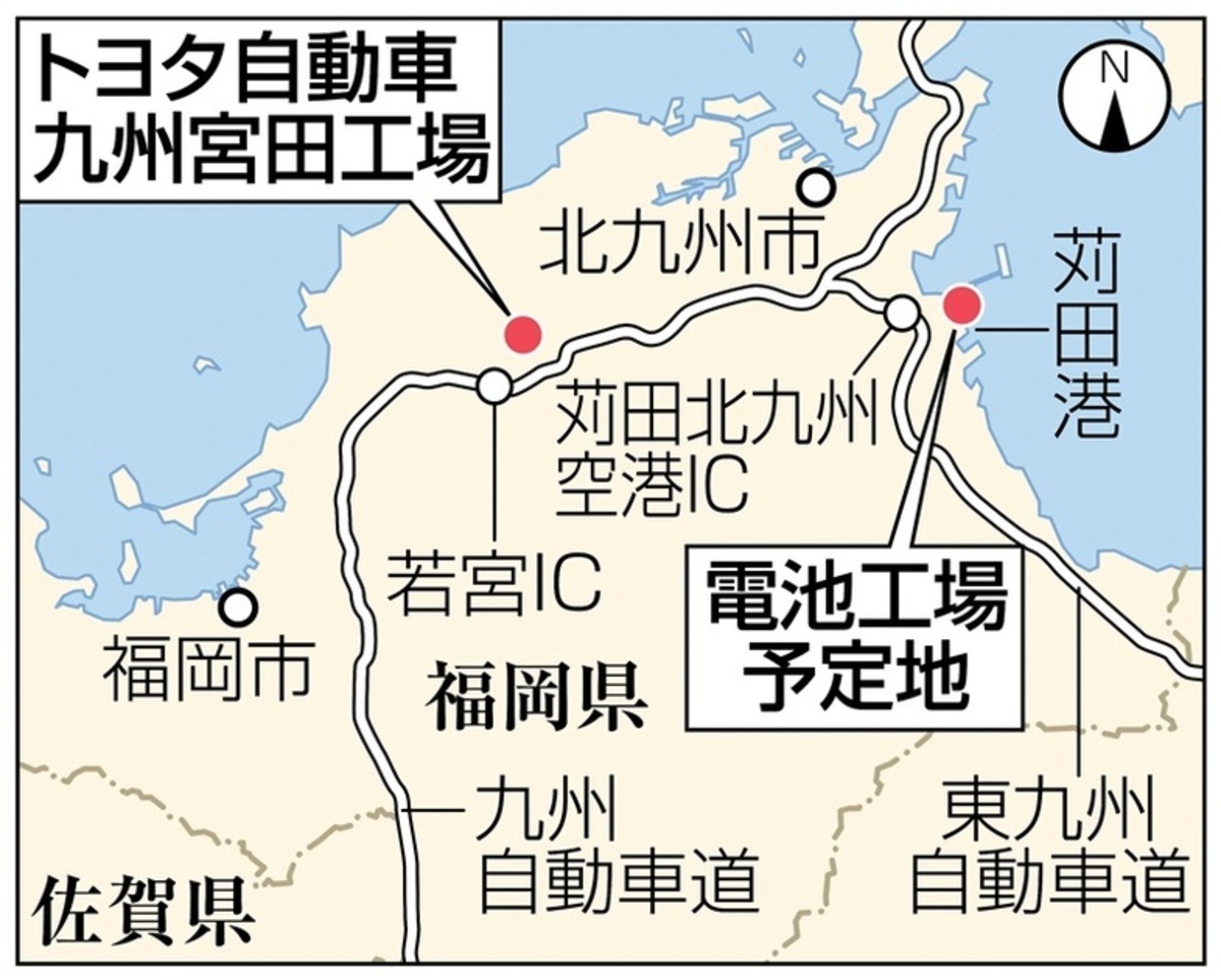 独自】トヨタ、福岡・苅田町のEV電池工場建設を延期 進出計画は維持