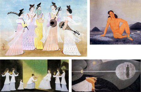 守屋多々志、旧アッピア街道沿いの食堂、希少な額装用画集より、美