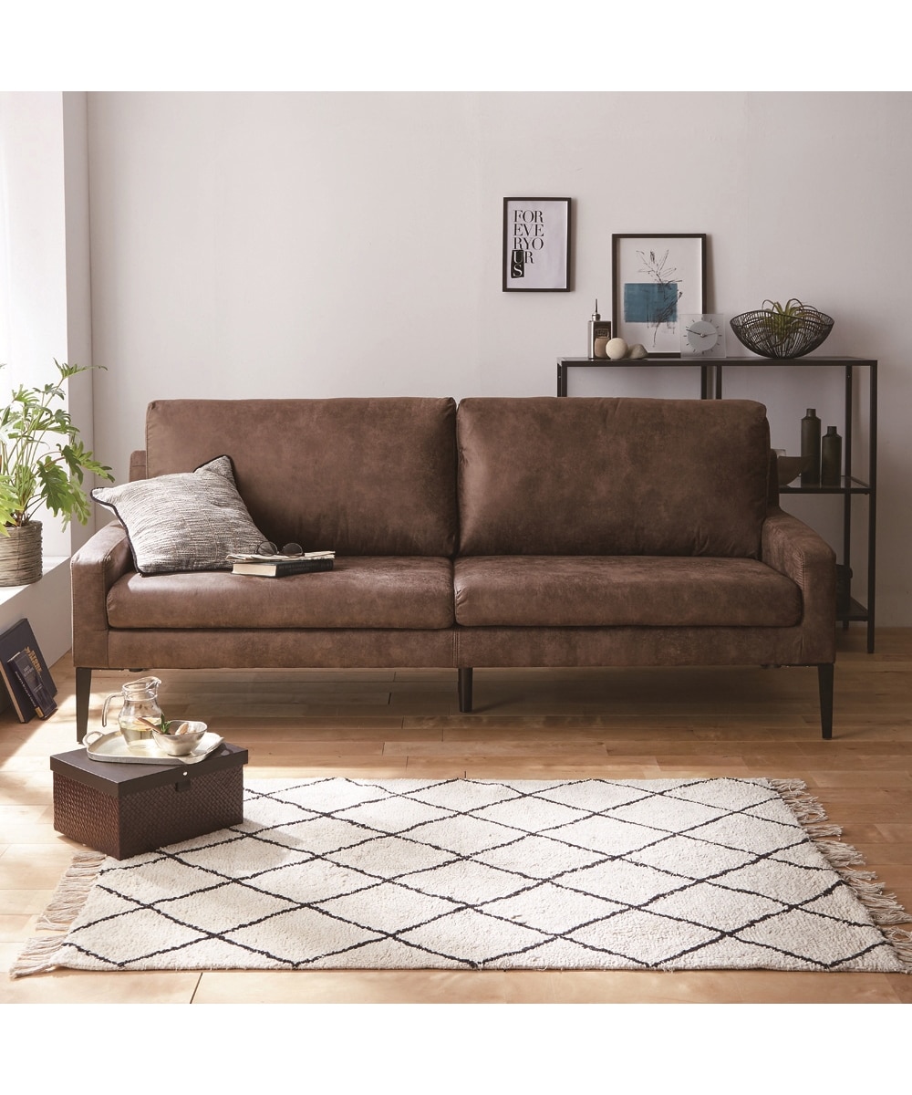 3人掛け]ソファ｜ファブリックレザー 革のような風合い 通販【ニッセン】