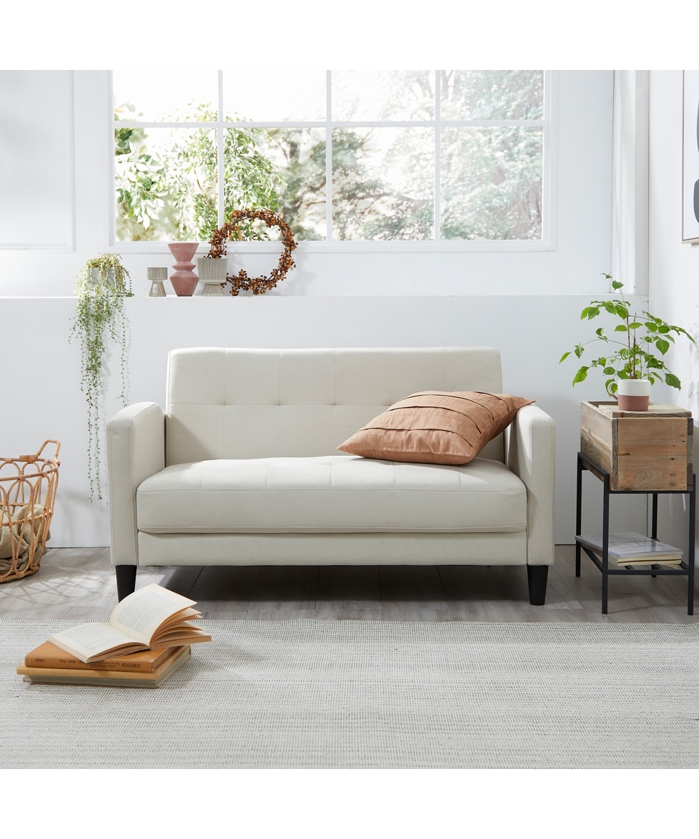 2人掛け]コンパクトソファ｜選べる8色 ファブリックレザー 通販