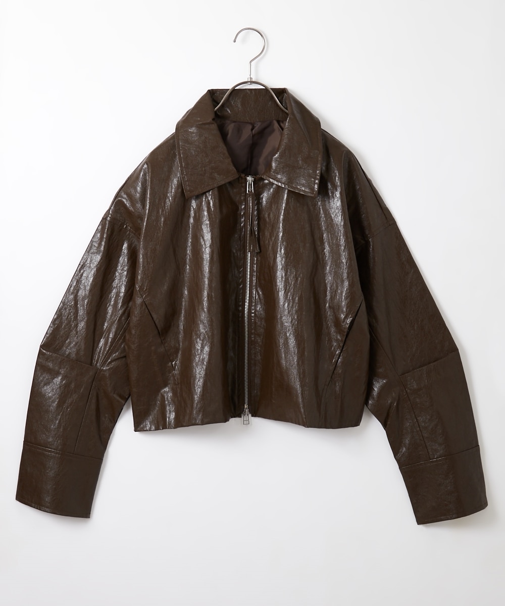 ショート丈ダブルジップフェイクレザージャケット 通販【ニッセン】