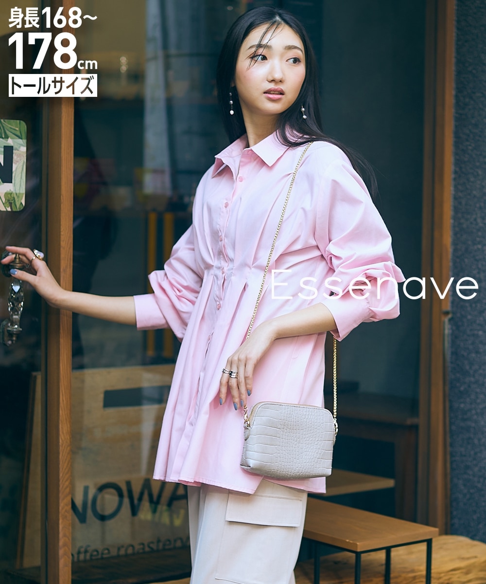 高身長 ウエストタックブロードシャツ（トールサイズ）Essenave 通販