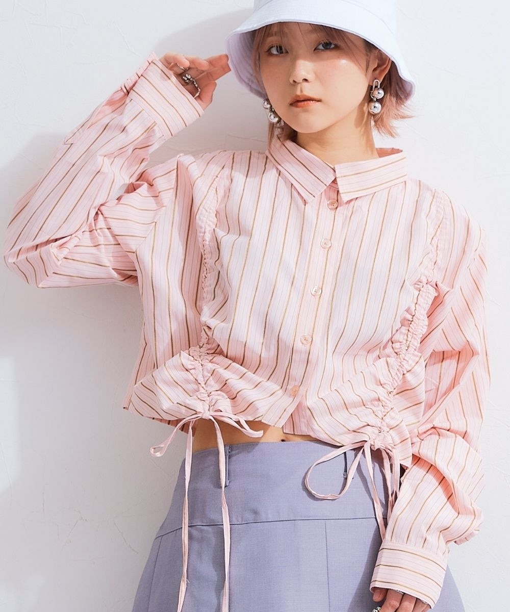ワイドクロップドストライプシャツ 通販【ニッセン】