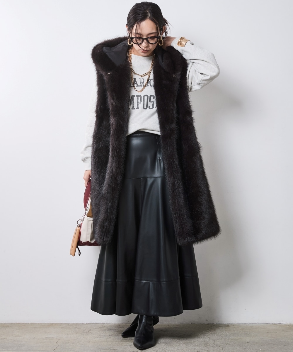 フェイクファーフーディマフラー＜大きいサイズ有＞シックスタイル