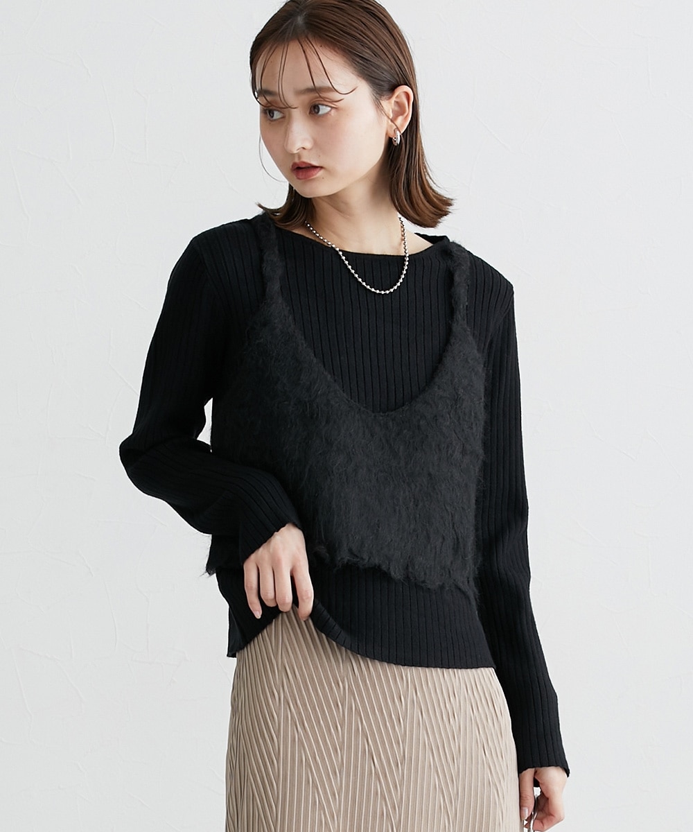 キャミドッキングリブニット 通販【ニッセン】