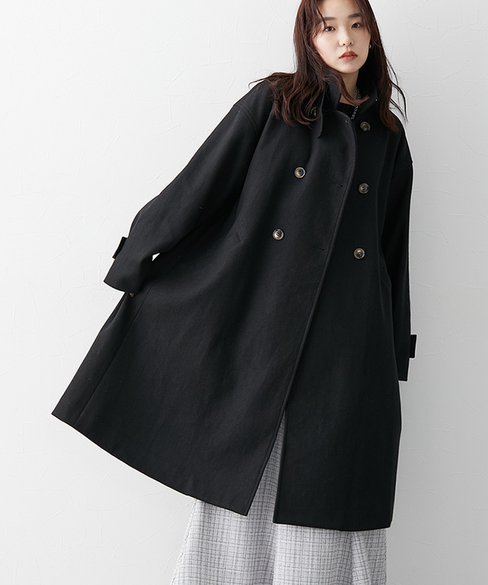 フェイクウールスタンドカラーAラインコート 通販【ニッセン】