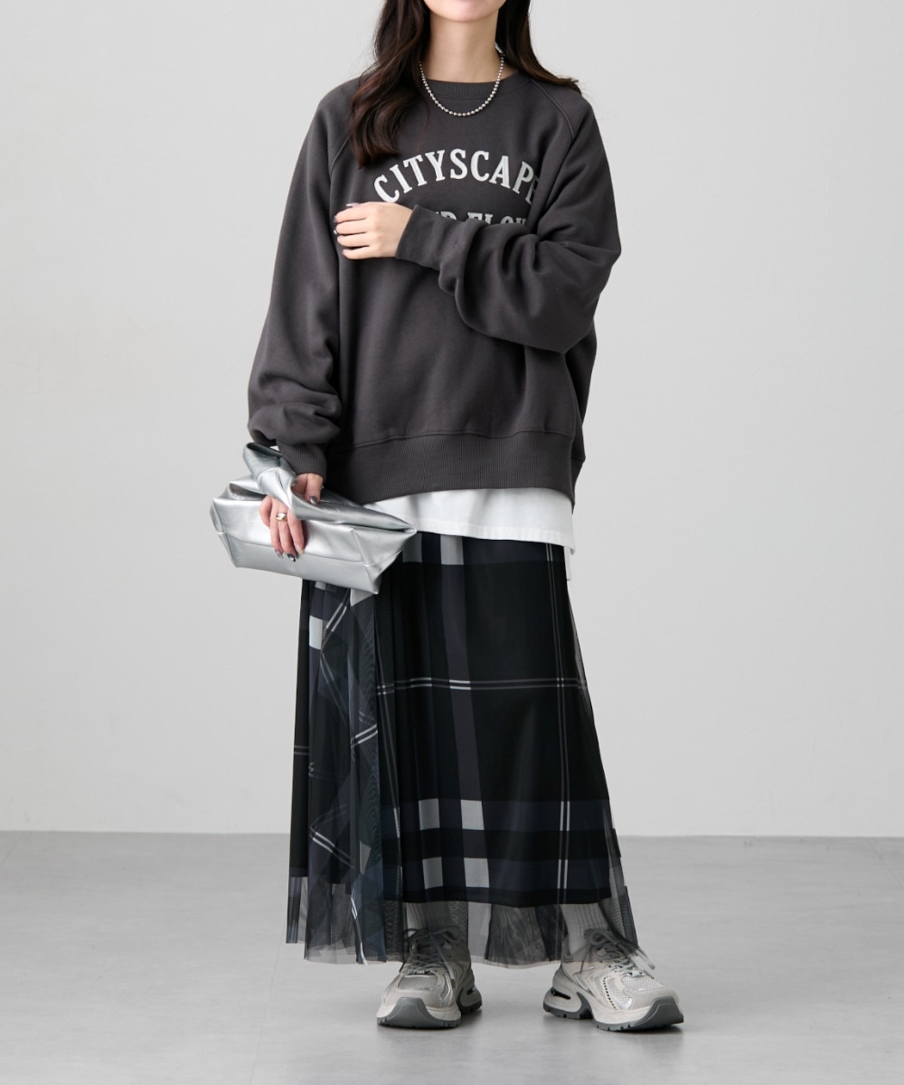 チュールチェック柄スカート 通販【ニッセン】