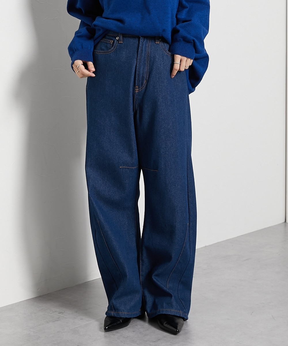 ゆったりサイズカーブデニムパンツ ［Soiunique］ 通販【ニッセン】