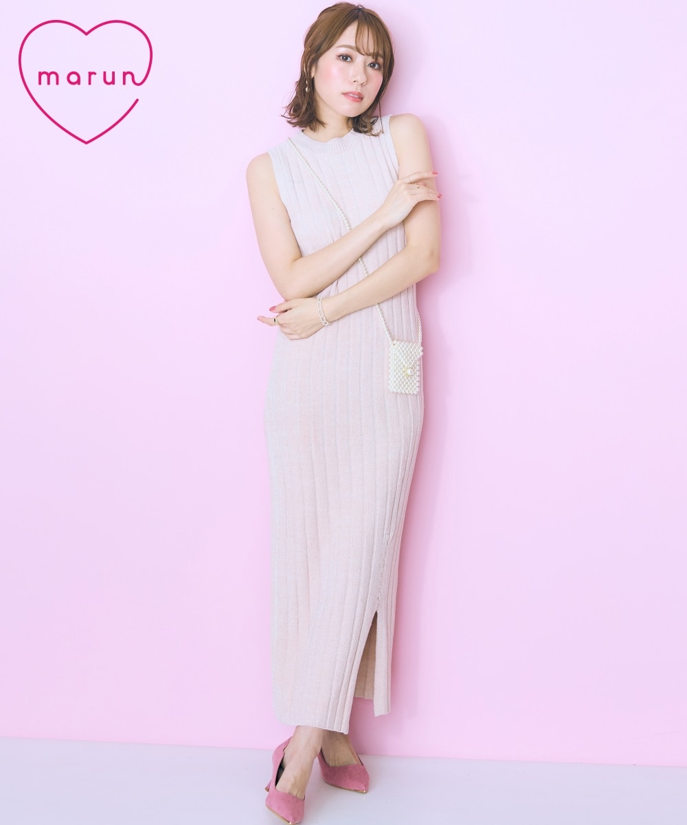 大きいサイズ＞ラメモールリブニットワンピース marun 通販【ニッセン】