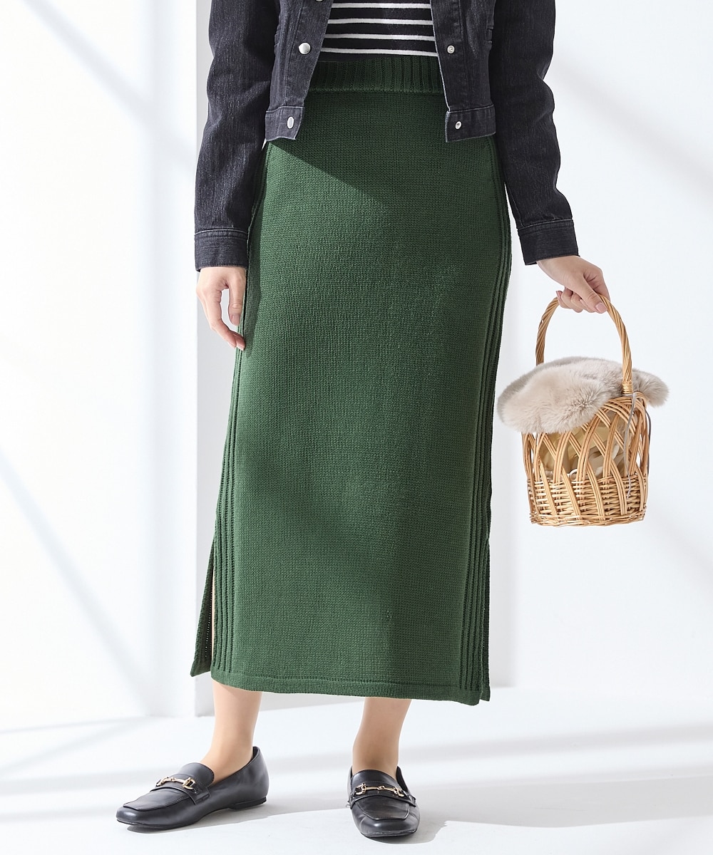 サイドスリットニットタイトスカート＜大きいサイズ有＞【OtonaSMILE