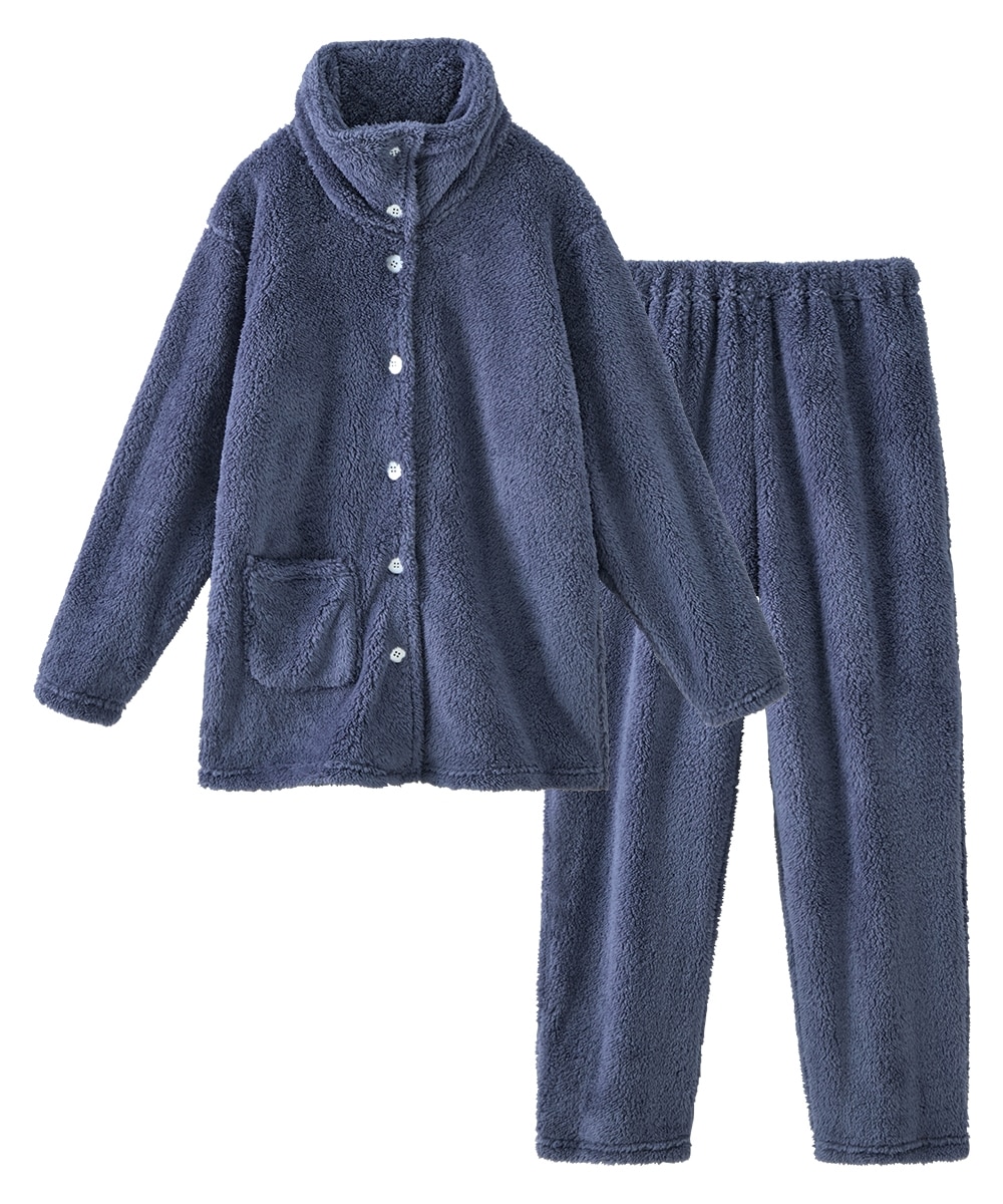 ふわぬくマイクロファー首あったか前開きパジャマ 通販【ニッセン】