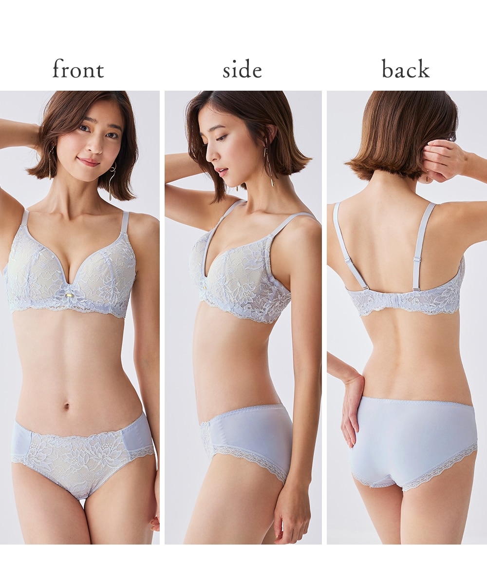 ノンワイヤーMの谷間ブラジャーショーツセット（Mの谷間）（トリンプ