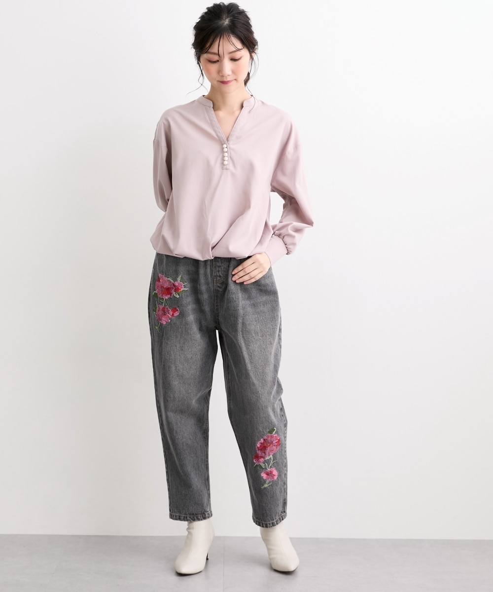 花刺しゅうデニム【Hana服】 通販【ニッセン】