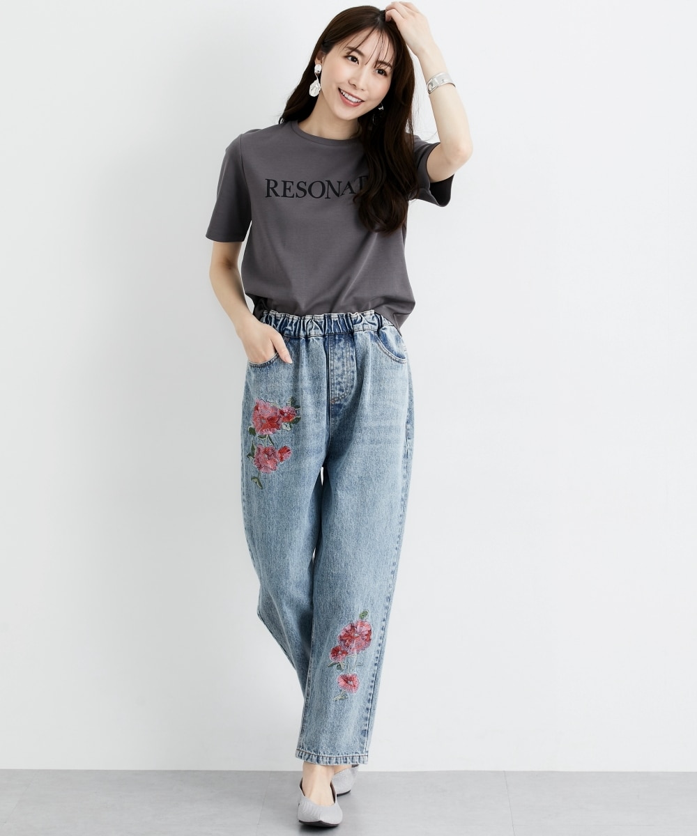 花刺しゅうデニム【Hana服】 通販【ニッセン】