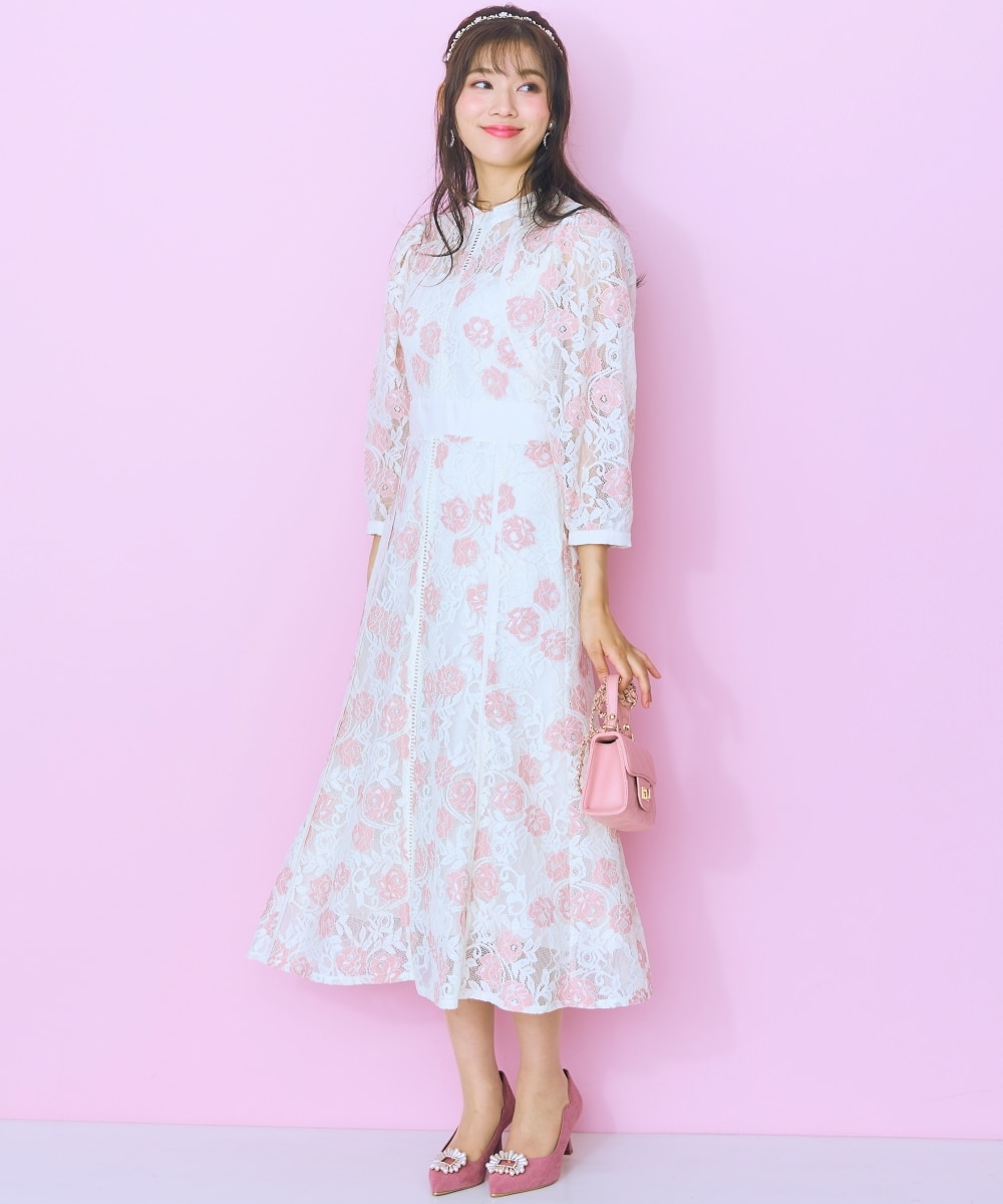 大きいサイズ＞レース花柄ワンピース marun 通販【ニッセン】