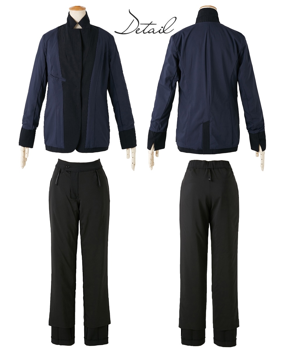 レディーススーツ】防汚加工パンツスーツ（ロング丈テーラード