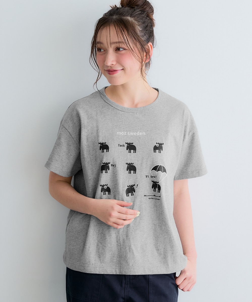 moz(モズ)なかよしエルクプリントゆるTシャツ＜大きいサイズ有＞ 通販