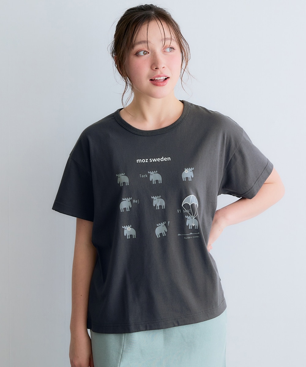 moz(モズ)なかよしエルクプリントゆるTシャツ＜大きいサイズ有＞ 通販